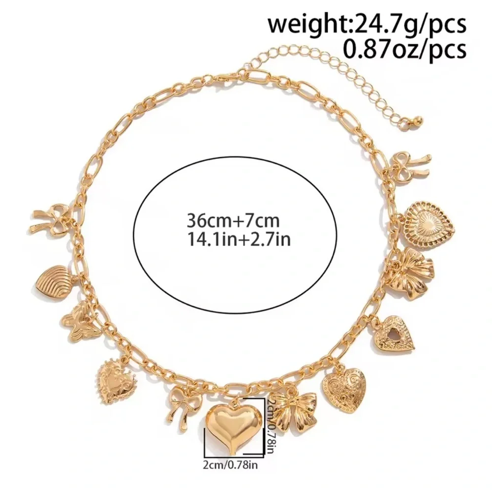 Maison Étoile Gold Heart Bow Necklace
